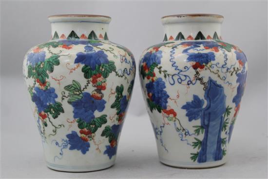 Two wucai jars, a Jizhou paper-cut bowl and a blue and white jar and cover, Song to late Qing dynasty,
